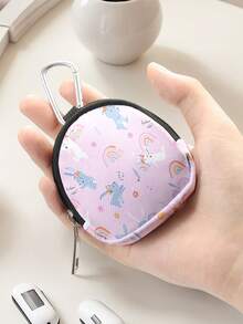 1 Pieza - Bolsa para auriculares, billetera, bolsa organizadora digital, funda protectora para auriculares, colgante de llavero, diseño estampado de conejo, modelo protector de alta gama. Diseño suave al tacto, a prueba de golpes y resistente a los arañazos. Compacto y portátil. Puede almacenar artículos pequeños como auriculares, cables de datos, cargadores, unidades USB y cambio. - Multicolor - Ver 7
