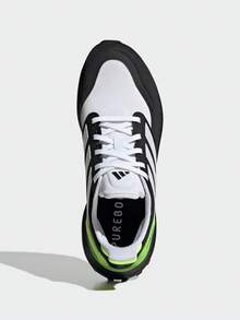 Adidas Giày chạy bộ Pureboost 5 kiểu | Đệm Boost nhẹ, lưới thoáng khí, dành cho cả nam và nữ - Đen trắng/xanh chanh - Xem 1