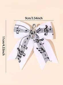 2PCS Sparkling Glitter Music Note Hair Bows For Girls Sweet & Cool Piano Key Lace Bow Hair Clips Black White Keyboard & Musical Note Bow Alligator Clips Elegant Music Theme Bow Hair Barrettes For Party, Concert, Piano Recital & Music Class Teens Hair Accessories - Black and White - View 8