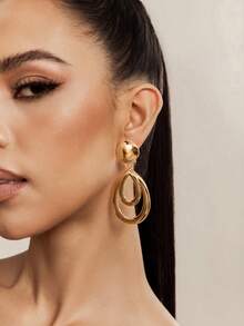 Altistry 1pair Water Drop Clip Fashion Simple Women Gift Party Ear Cuffs - Gold - View 3