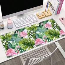 Desk Mat - Tropical Palm Tree Watercolor With Flamingo - View 5