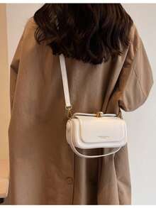 Borsa quadrata piccola di moda per donna, nuova borsa a spalla e a tracolla estiva con design strutturato - Beige - Visualizzare 7