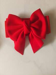 1 pieza Cinturón elástico de vestido accesorio con lazo de tela pura y versátil, lazo 3D elástico para la cintura, faja elástica y dulce para la cintura - Rojo - Ver 9