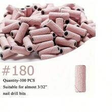DeDryDS 100入 180# 砂帶 3.1mm 軸心電動美甲鑽頭，適用於電動美甲磨甲機，可用於去除壓克力膠、修剪指甲、腳趾甲修護與放鬆，專業美甲工具 - 彩色 - 查看 5