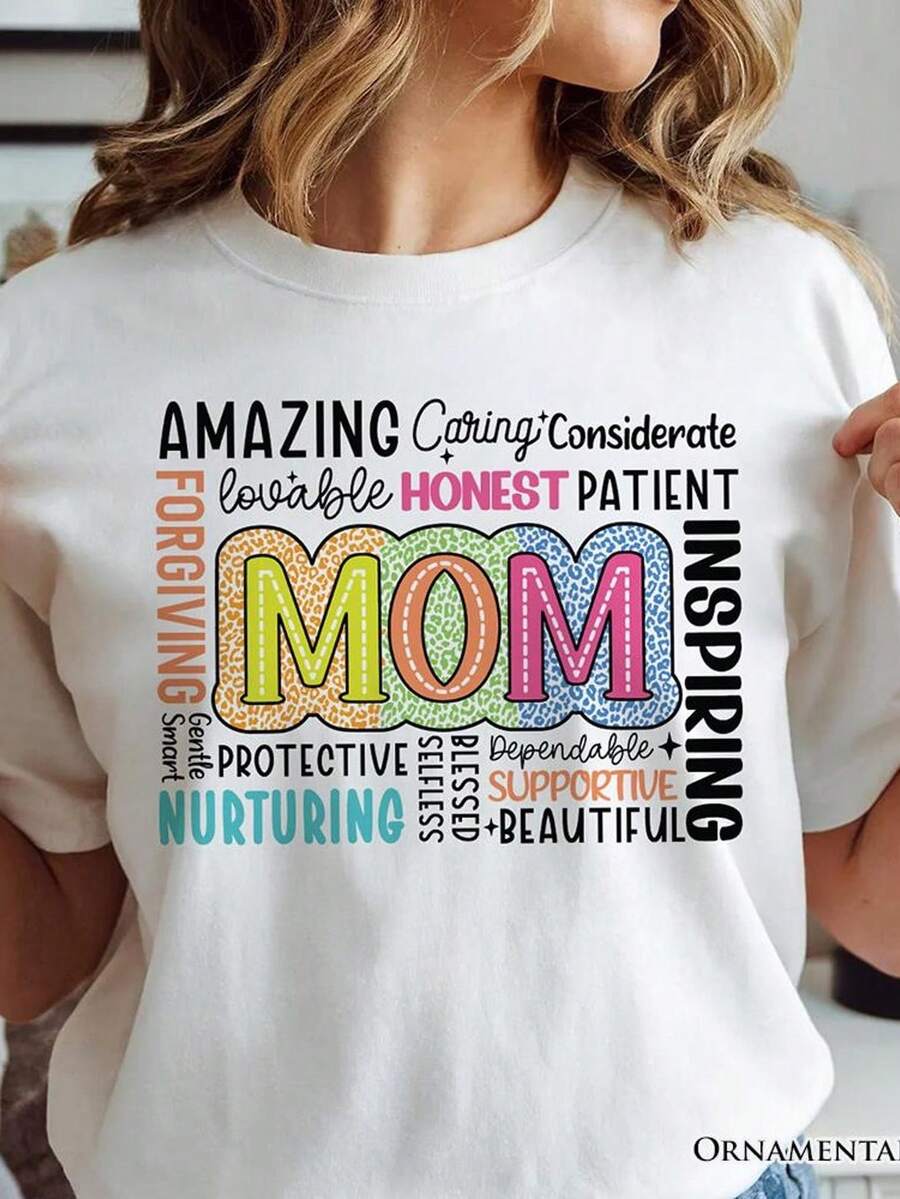 Camiseta inspiradora Mom Life, blanca, elegante e informal para mujer. Camiseta unisex de algodón puro de 220 g. Peso ideal para todas las estaciones, apta tanto para hombres como para mujeres. Tejido duradero de alta calidad, suave al tacto y de larga duración. Top transpirable. Adecuado para mujeres en primavera y verano, vacaciones, Día de la Madre, Día de la Independencia. - Blanco - Ver 1
