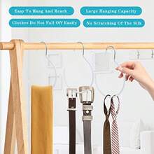 Perchas para anillos de bufanda, 15 unidades, antideslizantes, para colgar corbatas, accesorios de clóset, organizador de bufandas, soportes de almacenamiento para corbatas, bufandas, - Blanco - Ver 7