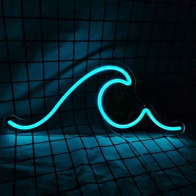 1 chiếc đèn neon hình sóng biển, đèn neon chủ đề đại dương, thích hợp trang trí phòng khách, phòng ngủ, quán bar, ký túc xá, bể cá, quà tặng sinh nhật, tiệc cưới.