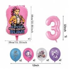Globos decorativos con números para fiesta de cumpleaños de niña, fiesta de bautizo de bebé, suministros, regalos y juguetes - Juego de globos - Ver 4