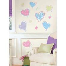 RoomMates RMK1434SCS Hearts Peel and Stick Wall Decals - Multicolor - Ver 6