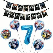 Hasbro 藍色數字氣球組，圓形鋁箔氣球組，/角色氣球，生日派對裝飾 - 如圖 - 查看 20