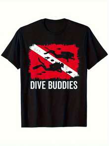 2026 Nueva Camiseta Unisex Vintage y Moderna para Hombre, Estilo Casual, Camiseta de Buceo Vintage con Gráfico Retro de Compañero de Buceo, No se Forma Bolitas y Resistente a la Decoloración, Tejido Elástico, Cuello Redondo, Estilo Casual para Natación y Actividades al Aire Libre. Una camiseta de manga corta adecuada para el hogar, uso diario, fiestas y viajes-perfecta como regalo para amigos o familiares. - Negro - Ver 5