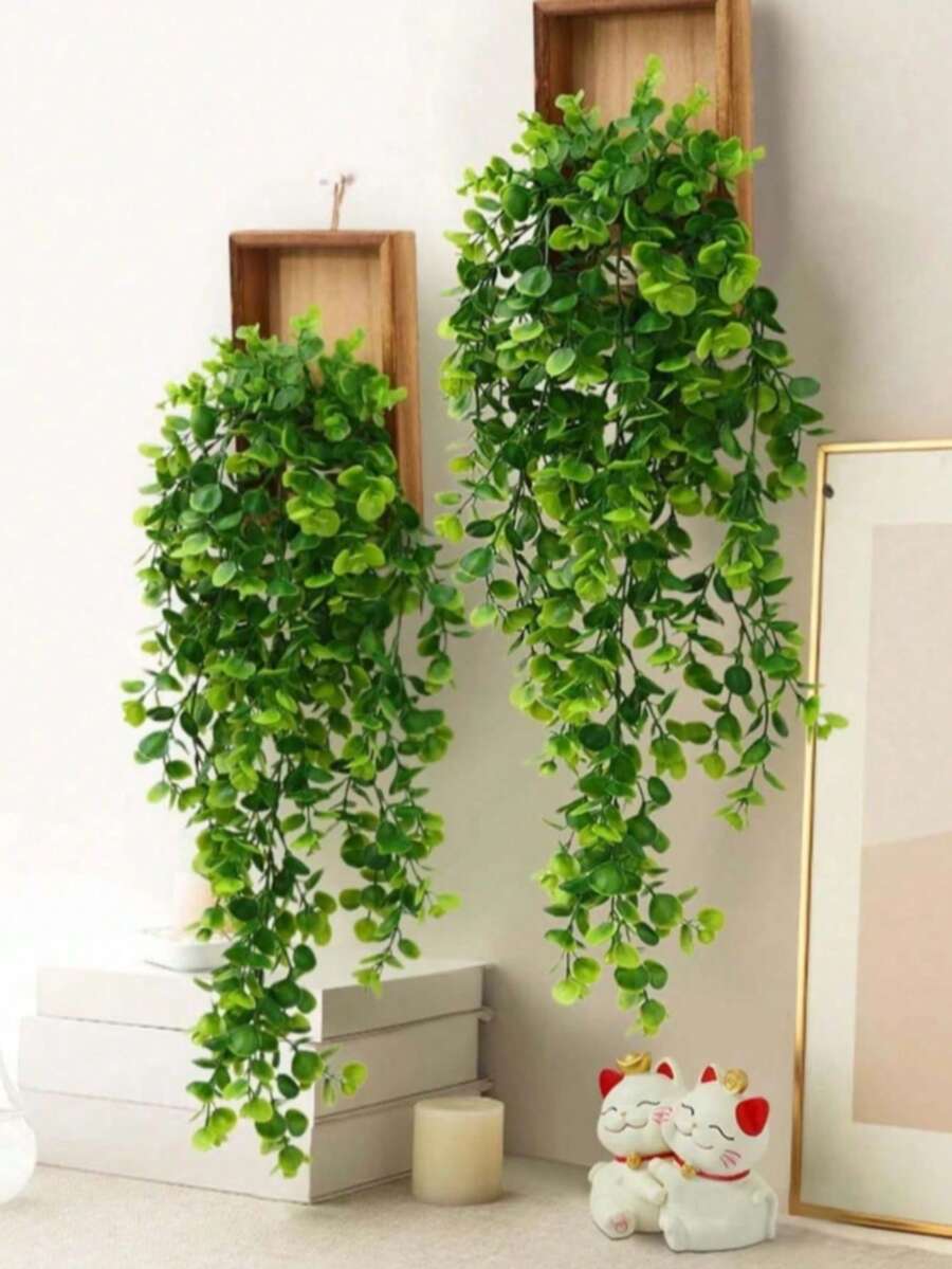 人造仿真桉树藤蔓,抗紫外线塑料植物,适用于室内/室外房间、婚礼、露台、门廊、墙面装饰、家居、阳台、室内/室外置物架、办公室装饰 - 大尤加利 - 查看 1