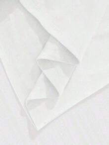 Camiseta Casual Blanca de Mujer, Cuello Redondo, Manga Corta con Hombros Caídos, Largo Regular RZVB - Blanco - Ver 4
