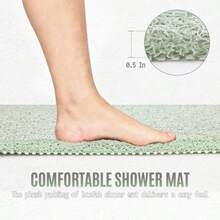 Shower Mats For Showers Anti Slip For Elderly, 32'' X 24'' Non Slip Bath Mat For Inside Shower, Bath Tub Mats For Bathroom Non Slip For Shower, PVC Loofah Bathroom Mats - Mint Green - View 6