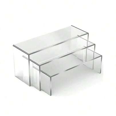 Bộ 3 giá đỡ trưng bày bằng acrylic cỡ lớn - 6 chiếc/bộ, kệ trưng bày đồ sưu tầm, giá đỡ acrylic dùng để trưng bày tượng nhỏ, bánh cupcake, nước hoa, trang sức, đồ chơi.