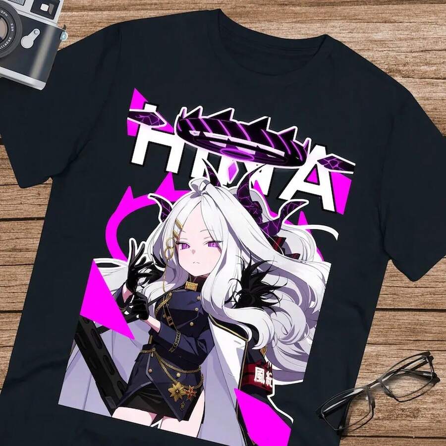 Camiseta Hina Blue Arch para fans SoR1ASaki Hina, camiseta unisex Ultra Cotton T1EE de 220 g, de algodón puro, manga corta, para hombre y mujer. Tejido grueso, resistente a las arrugas y que no se deforma fácilmente. Estilo sencillo y versátil, ligero y transpirable, perfecto para ir al trabajo, viajar, acampar, ir de compras y para el tiempo libre diario. - Negro - Ver 1