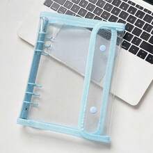 Sổ đựng sticker/ảnh 6 vòng A5 trong suốt có khóa bấm, bìa PVC, thích hợp làm sổ đựng ảnh/ảnh kỷ niệm, đồ dùng học tập và văn phòng phẩm. - A5 - Xem 6
