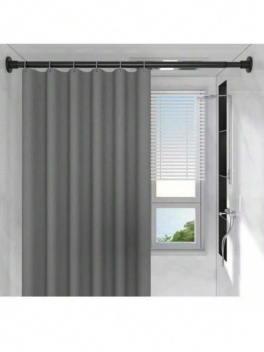 1-Pack Adjustable Stainless Steel Wardrobe Rod, Extendable Bathroom Towel Rod, Clothes Hanger, Curtain Rod, Closet Hanging Rod, Extendable Shower Curtain Rod, Balcony Rod - No Drilling Required, Suitable For Curtains, Doors, And Bedroom Clothes - Multicolor - View 1