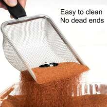 Durable Stainless Steel Cat Litter Scoop, Easy To Clean, Suitable For Fine Granule Litter, Large/Small Mesh Design (Handle Color Is Random) - Multicolor - View 8