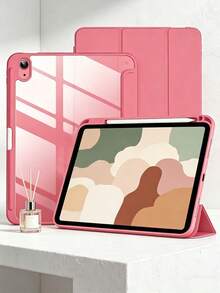 Ốp bảo vệ cho iPad thế hệ thứ 11 (11 inch) 2025 & thế hệ thứ 10 (10.9 inch) 2022, tích hợp ngăn đựng bút cảm ứng, mặt lưng trong suốt, tự động bật/tắt màn hình, họa tiết dưa hấu. - Màu Hoa hồng đỏ - Xem 15