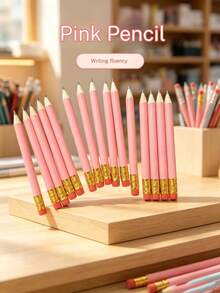 30 chiếc bút chì ngắn màu hồng, dài 10cm, độ cứng HB, dành cho học sinh. - Bộ - Xem 2