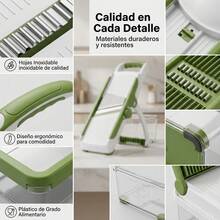 12 Pieces Multifunctional Vegetable And Fruit Cutter Grater Peeler Chopper Kitchen Set - Green - View 8