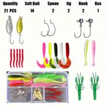 Bộ dụng cụ câu cá hoàn chỉnh bao gồm cần câu xếp gọn, máy câu, mồi câu, lưỡi câu và cần câu du lịch. - Nhiều màu - Xem 5