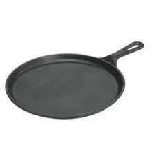 3pcs Pre-Seasoned Cast Iron Round Griddle Pan - Suitable For Pancakes, Tortillas Etc. - Compatible With Induction Cooktop, Grill, Oven And Open Flame - Black - View 1