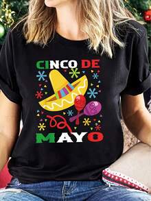 Camiseta de Manga Corta para Mujer - Blusa Casual de Verano y Primavera con Cuello Redondo y Manga Corta - Top Opaco Lavable a Máquina - Corte Regular para Atuendos Informales y Capas - Paleta de Colores Neutrales Versátil - Ropa de Mujer - Negro - Ver 6
