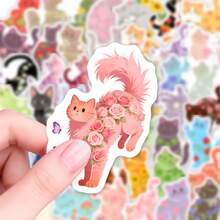 50pcs Cute Cat Stickers, Waterproof Cartoon Animal Stickers For Decorating Diaries, Stationery Doodle Stickers - 50 Cute Cat Stickers - View 4