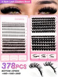 Rikuaild 378/414/468 sợi mi giả D Curl dung lượng cao, mi dưới + mi nhọn + 60D + 150D + 200D dày, mềm mại, nhẹ và tự nhiên, phù hợp cho trang điểm mắt hàng ngày, mi giả có gai và mi dưới, mi dưới, mi dưới cùng. - D - Xem 2