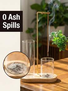 Incense Holder, Wire Incense Clip For Anti-Ash Flying Incense Burner With Removable Glass Ash Collector And Incense Candle Organizer, Elegant Aromatherapy Home Decor Room Decor Wedding Kitchen Essentials Bathroom Decor Bathroom Accessory - Incense Burner - View 5