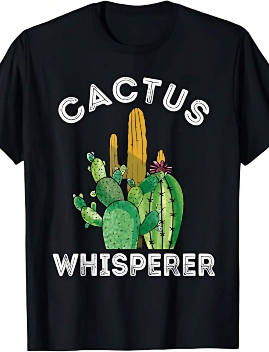 Solt T-Shirt For Cactus Lovers And Gardeners, With Cactus Design, For Men And Women, With Personality Pattern. - Black 8 - View 1