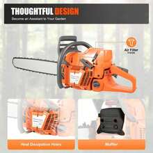 kangten LYNICESHOP Gas Chainsaw, 24 Inch Gasoline Chainsaw Cutting Wood Gas Sawing Crankcase Chain Saw, 72cc Gas Power Chainsaw With Bar And Chain Compatible With MS 381 (72CC) Holiday Gift (US Stock) Faster Delivery - 預設 - 查看 5