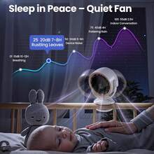 2026 New 1PC Portable Clip-On Fan With LED Light 4 Wind Speed 720° Rotation Quiet ,Portable Fan,Rechargeable Mini Desktop Fan ,3-In-1 Design For Home Office Stroller Camping Car Cooling Outdoor Use,Camping Equipment, Grey/White - Desk Fan - View 5
