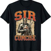 Funny Pun Knight Medieval Meme Circumcision Sir Cumcise T-Shirt - Negro - Ver 1