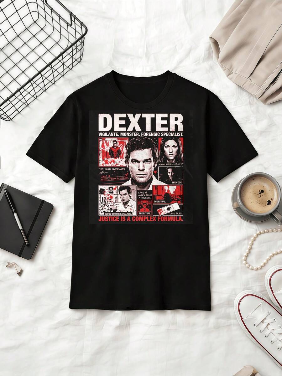 Morgan Graphic Tee Dark Passenger Vigilante Forensic Specialist T-Shirt - Black - View 1