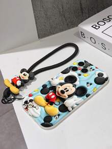This Disney Mickey Mouse Lanyard Phone Case Is Fully Covered In TPU Material. It's Shockproof, Lightweight, And Compatible With IPhone17/16/11/13/15/15 Plus/15 Pro/15 Pro Max/12/14 Pro Max/11 Pro Max/12 Pro/12 Pro Max/13. This Phone Case Makes A Popular Birthday Gift Or Business Gift; It's Durable, Stain- And Fingerprint Resistant, And Suitable For Both Men And Women. The Set Also Includes A Mickey Mouse Phone Case And A Mickey Mouse Plush Bracelet. It's A Perfect Gift For Friends And Family. This Stylish Phone Case Is Fun, Lightweight, And Durable. IPhone17 Pro Max Phone Case, Minnie Mouse Phone Case. - White - View 5