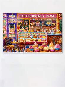 1件套5D钻石画套装，咖啡店主题甜品屋艺术画，全圆形钻石粘贴，简单易上手，放松身心，缓解压力，可用作房间墙面装饰，个人休闲娱乐，超棒的治愈系礼物 - 圓鑽 - 查看 5