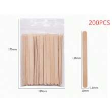 100/200 piezas Palitos de madera hechos a mano, palitos de helado de madera natural, palitos de bambú sin procesar, palitos de manualidades DIY, proyecto de manualidades, palitos de arte DIY para abatelenguas y paletas - Multicolor - Ver 12
