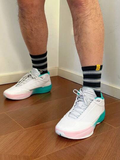  Giày bóng rổ cổ thấp Nike Jordan Air Jordan 40 "Guo Ailun" PF thoải mái, đàn hồi tốt dành cho nam, màu trắng/xanh lá cây.