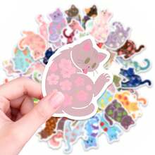 50pcs Cute Cat Stickers, Waterproof Cartoon Animal Stickers For Decorating Diaries, Stationery Doodle Stickers - 50 Cute Cat Stickers - View 1