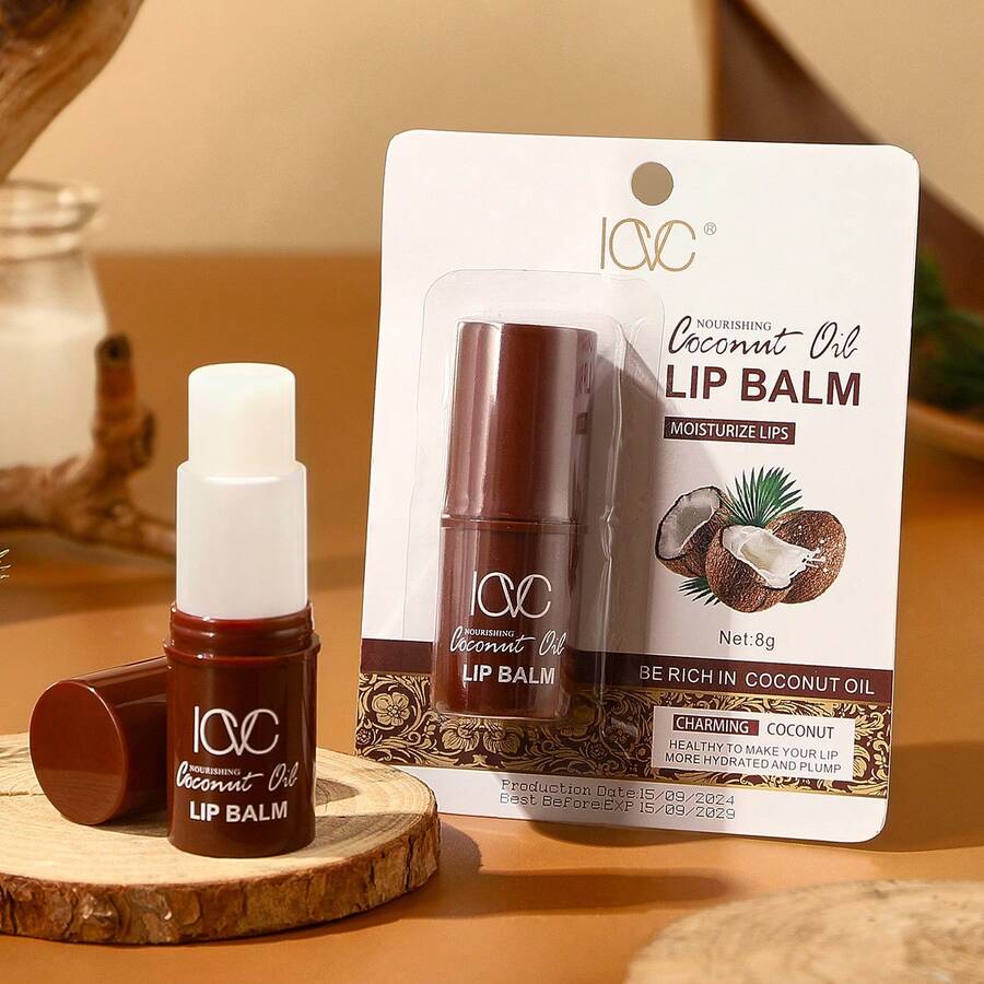 Large Capacity Coconut Flavored Lip Balm & Lip Oil, Moisturizing, Hydrating, Prevent Chapping, Fade Lip Lines, Exfoliate Dry Skin, Lip Care For Men & Women - 1 Coconut Lip Balm - View 1