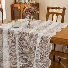 A Lace Tablecloth In French White, Suitable For Round And Rectangular Tables, Perfect For Tea Tables, Weddings, And Evening Parties - White - View 3