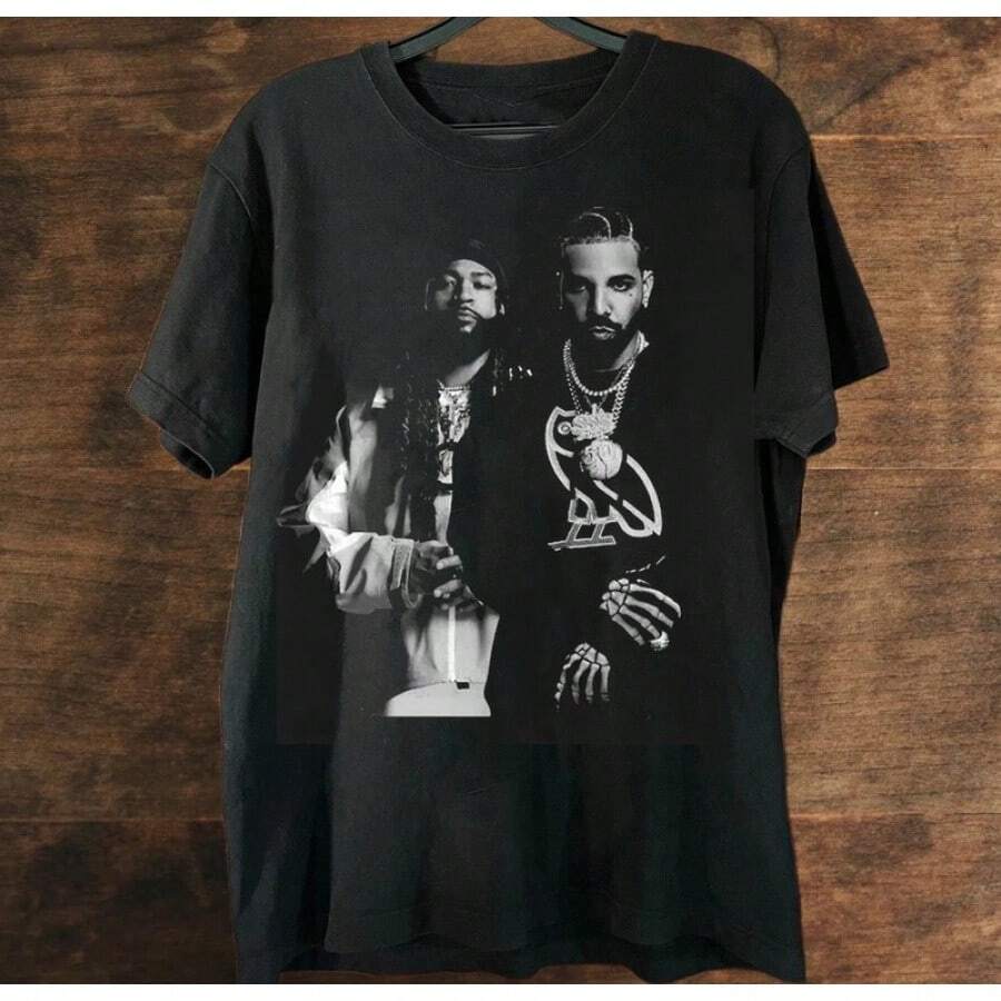 Comfortable Casual Shirt In A Fun Design – Ideal Christmas Gift For Drake Fans - 黑色 - 查看 1