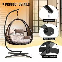 91" Hanging Hammock C-Stand For Chair Porch Swing Resistant 360 Degree Steel - 1 - View 5