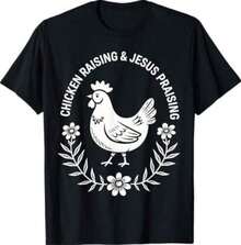 Camiseta de cría de pollos y alabanza de Jesús - Negro - Ver 6