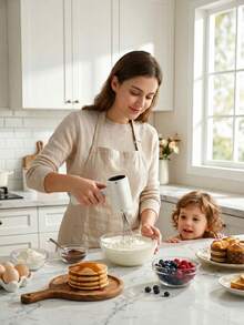 XO Chef Lab Hand Whisk Electric | 3 Speed Handheld Mixer | Two Whisk Mount Baking Mixer | Cordless Electric Hand Mixer For Eggs, Soups, Cream, Batters | Portable, Wireless & Rechargeable (White) - trắng - Xem 10