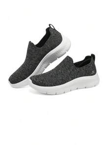 Skechers Giày đi bộ thoải mái mới dành cho nữ, giày lười nhẹ nhàng, kiểu dáng thường ngày. - Đen và trắng - Xem 1