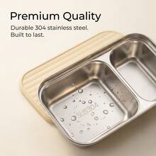 304 Stainless Steel Food Container, Stackable Refrigerator Sealed Fresh-Keeping Box, Fruit And Vegetable Meat Storage Box With Lid, Large Capacity Food Preservation Box, Suitable For Kitchen Food Storage And Organization - Multicolor - View 9